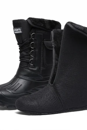 2025 New Men's Winter Boots Platform Men's Snow Boots Warm Thick Plush Waterproof Outdoor Fishing Work Boots Plus Size 40-46