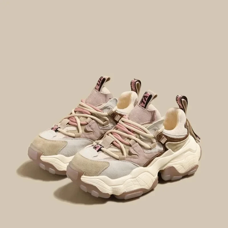 Fashion Platform Leather Height Increasing Dad Shoes for Women Autumn Winter Women Casual Thick Soled Sneakers Shoes - Image 5