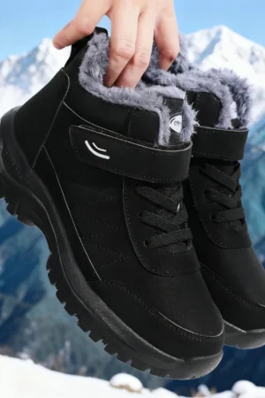 Women's Snow Boots Winter Fleece Thick Anti Slip Snow Boots Wide Last Walking Cotton Shoe Fleece-Lined Warmth Sneakers for Women
