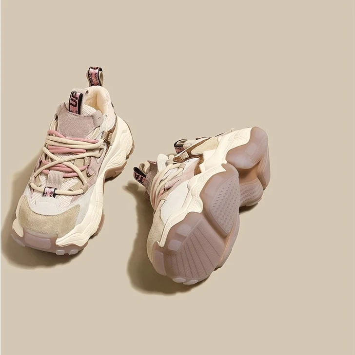 Fashion Platform Leather Height Increasing Dad Shoes for Women Autumn Winter Women Casual Thick Soled Sneakers Shoes - Image 4