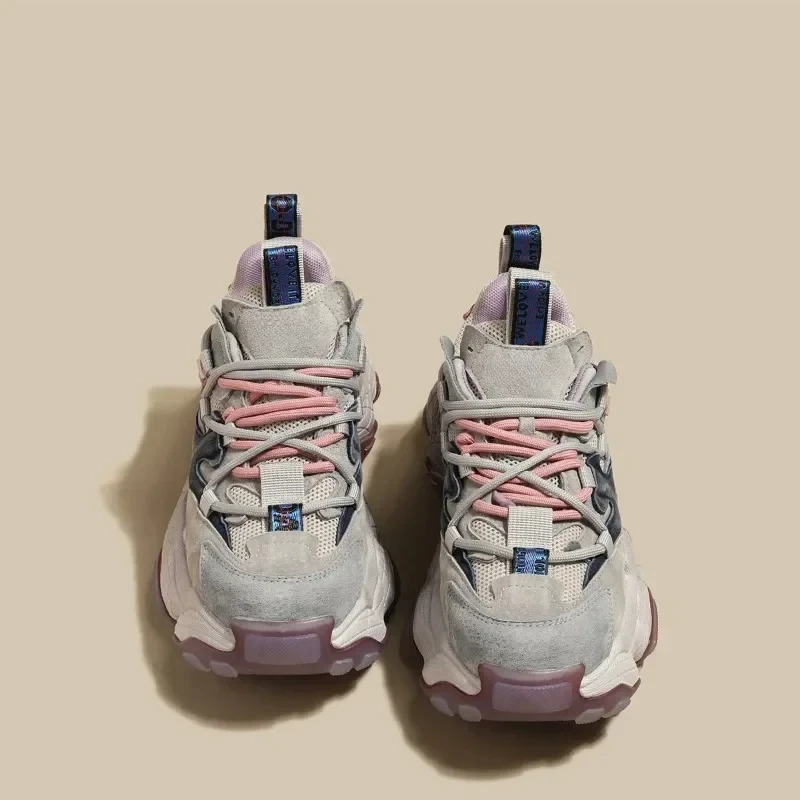 Fashion Platform Leather Height Increasing Dad Shoes for Women Autumn Winter Women Casual Thick Soled Sneakers Shoes - Image 6