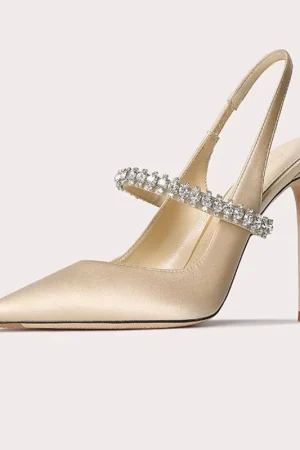 Women's Water Diamond 2024 New Slim Heeled Pointed High-heeled Shoes with A Headband and Sandals for Women's Singles