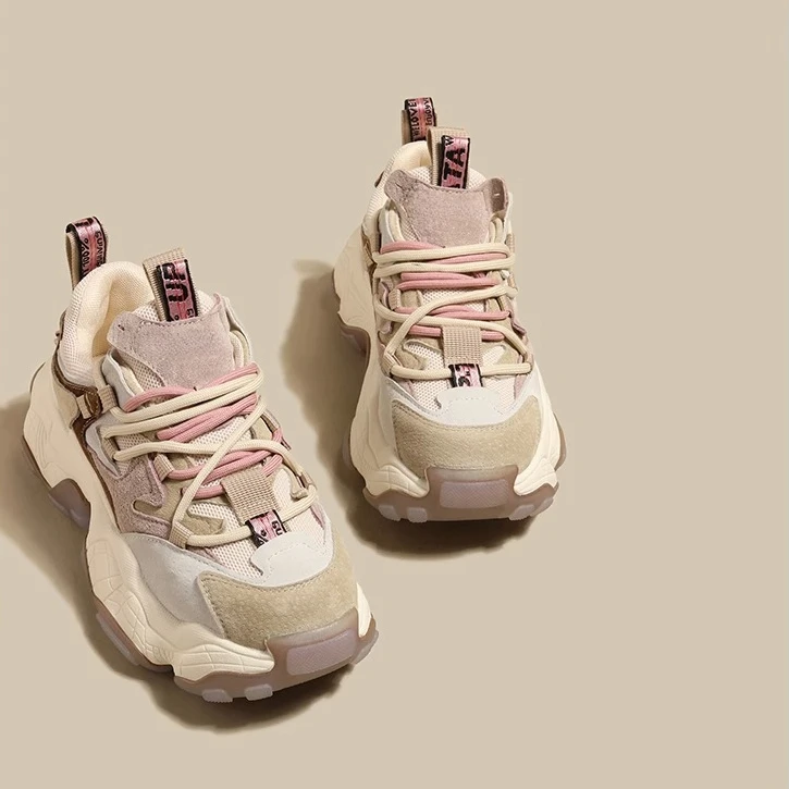 Fashion Platform Leather Height Increasing Dad Shoes for Women Autumn Winter Women Casual Thick Soled Sneakers Shoes - Image 3