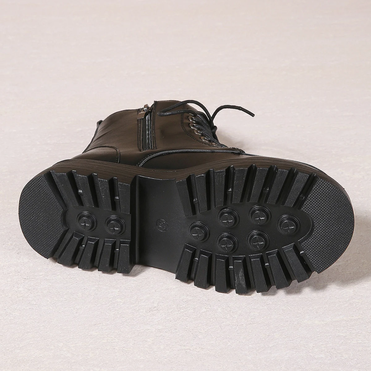 Comfort Wide Leg Platform Leather Ankle Boots Women Plus Size 42 Autumn Winter 2025 Lace Up Motorcycle Boots Woman Short Botas - Image 3