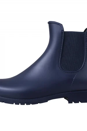Evshine Fashion Short Rain Shoes For Women New Lady Chelsea Boots Outdoor Anti-slip Waterproof Rain Boots Sodt Rubber Ankle Boot